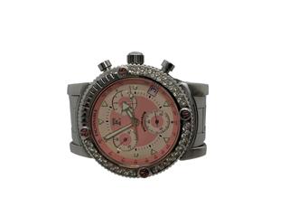 Faconnable Facomarine Lady's Diamond Watch Quartz Pink Face